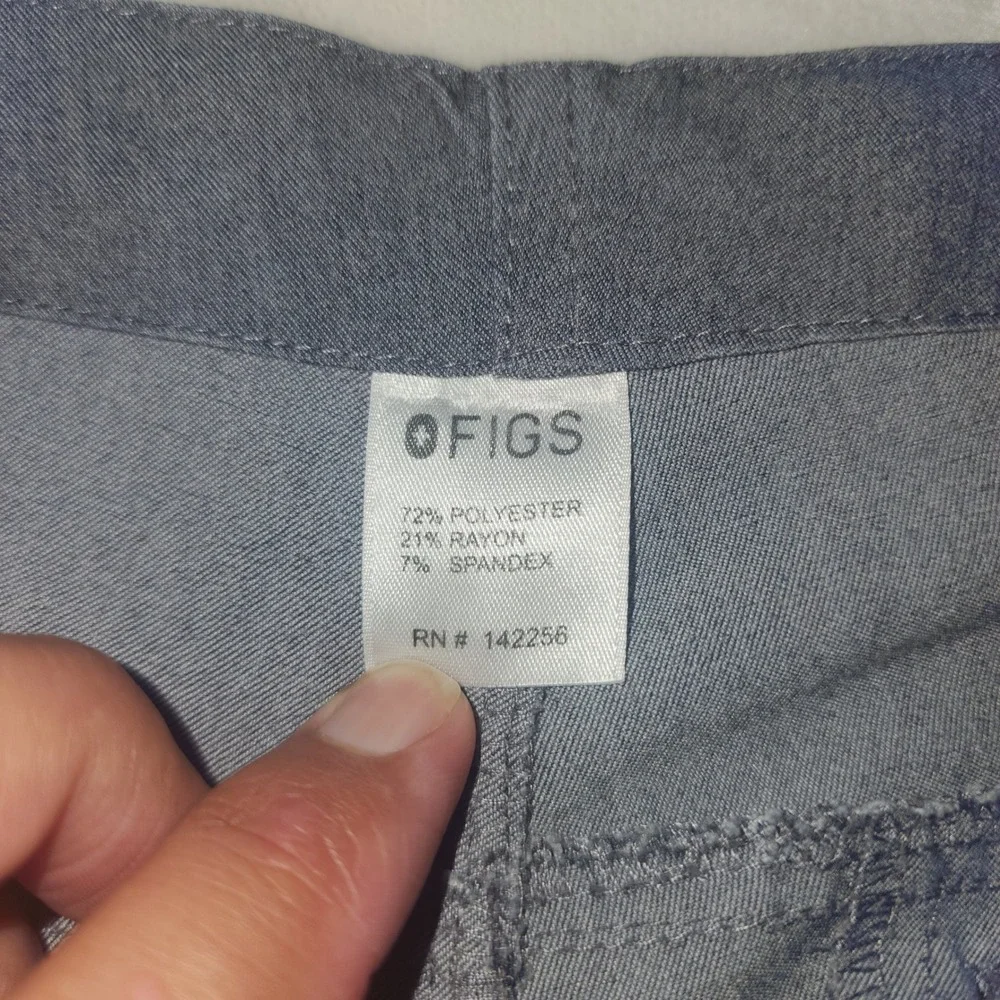 FIGS Technical Collection Mens XL Scrub Pants Gray Cargo Drawstring Straight Leg